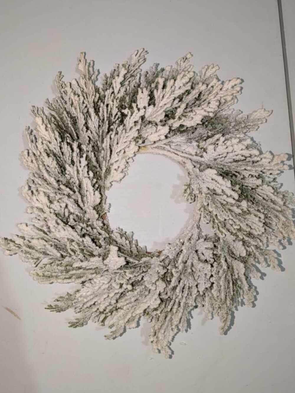 Artificial Frosted White Wreath 11"